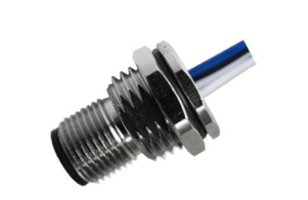 M12 Erkek Lehim Tipi,Önden Bağlantılı A-Kodlu 5PIN PG9 Tel 0,5M