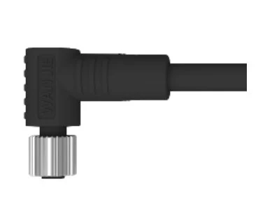 M5 Dişi Dik Açılı Korumasız A-Kodlama 3PIN PVC 3,0M Tel