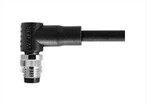 M8 Erkek Dik Açı Korumasız A-Kodlama 8PIN PUR 1,0M M8X1,0